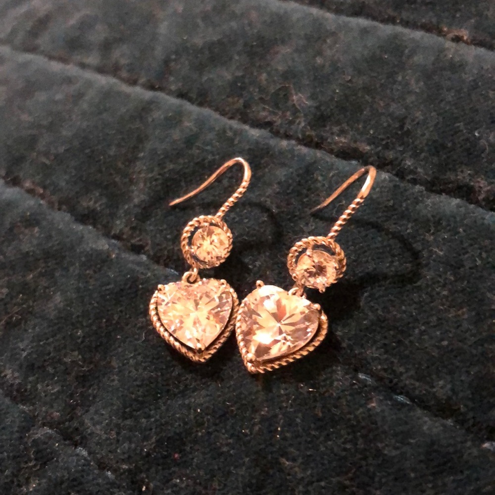 Heart earrings with braided around earrings